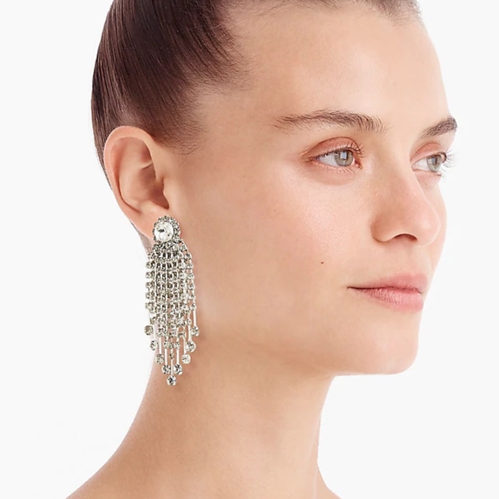 New Jcrew crystal waterfall earrings